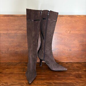 Carole Little Women's Brown Suede Tall Boots Made in Brazil Size 8.5
